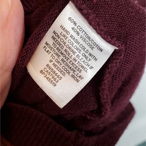 BP. by Nordstrom Lightweight Burgundy Red Woven Casual Oversized Sweater Small - Picture 8 of 9